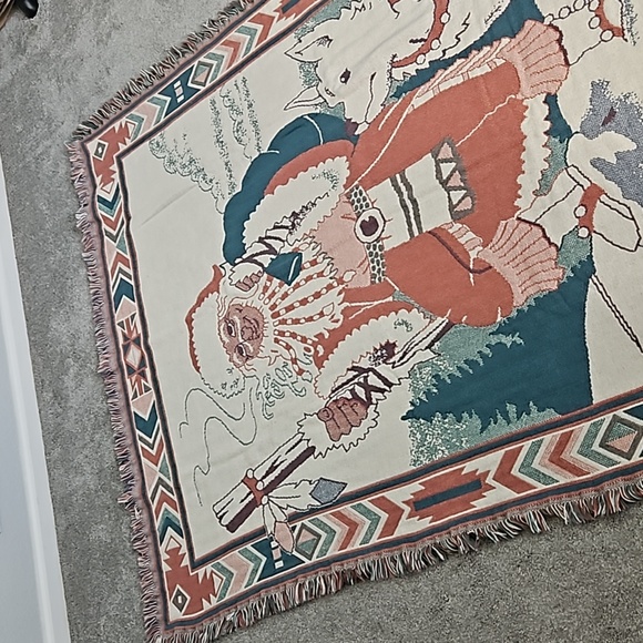 House of Lloyd VTG Native American Santa Christmas Holiday Tapestry Home Decor - Picture 3 of 8
